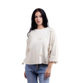 Pearl bow detail sweatshirt