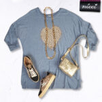Diamante animal print heart hi-lo top