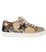 Faux fur animal print corduroy sneaker