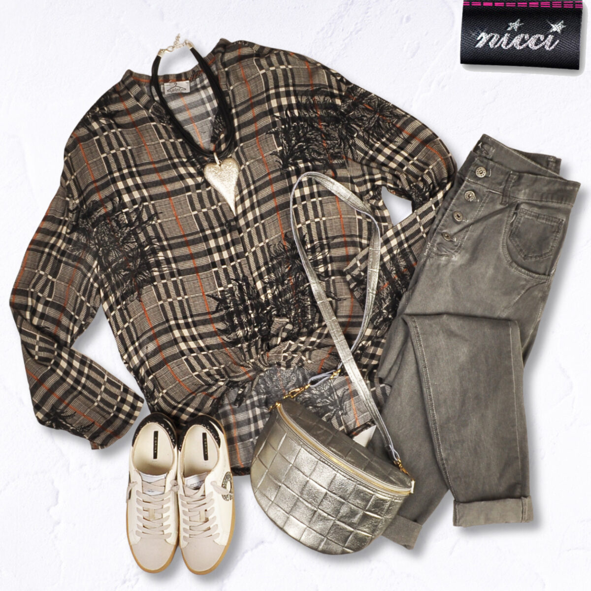 Floral check shirt