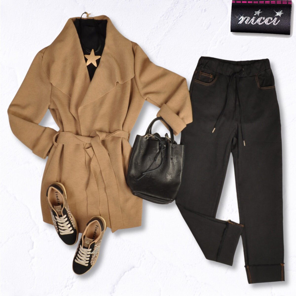 Raw-edge straight leg pants