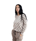Multi heart print knit top