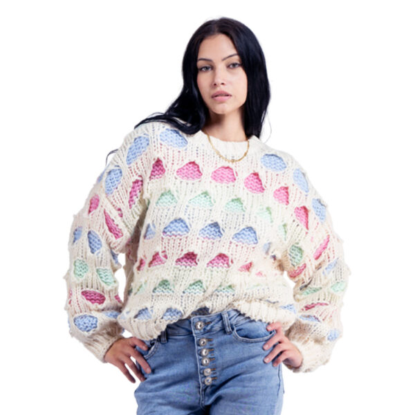 Holey pastel chunky knit