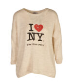 I love New York print knit top