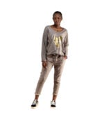 Foil heart word print top