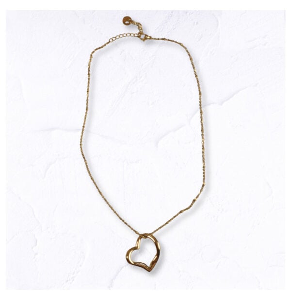 Ball chain floating heart necklace 