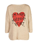 I love New York print knit top