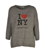 I love New York print knit top