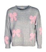 Sequin bow knit top