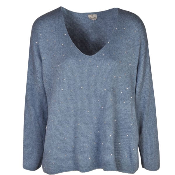 Diamante detail oversized knit top
