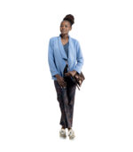 Animal flower print reversible flare pants