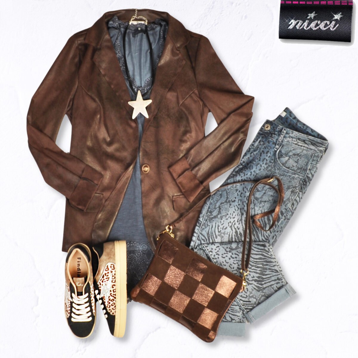 Leatherette blazer jacket