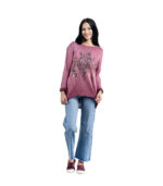 Overdyed gold foil snake print knit top