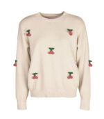 Embellished cherry knit top