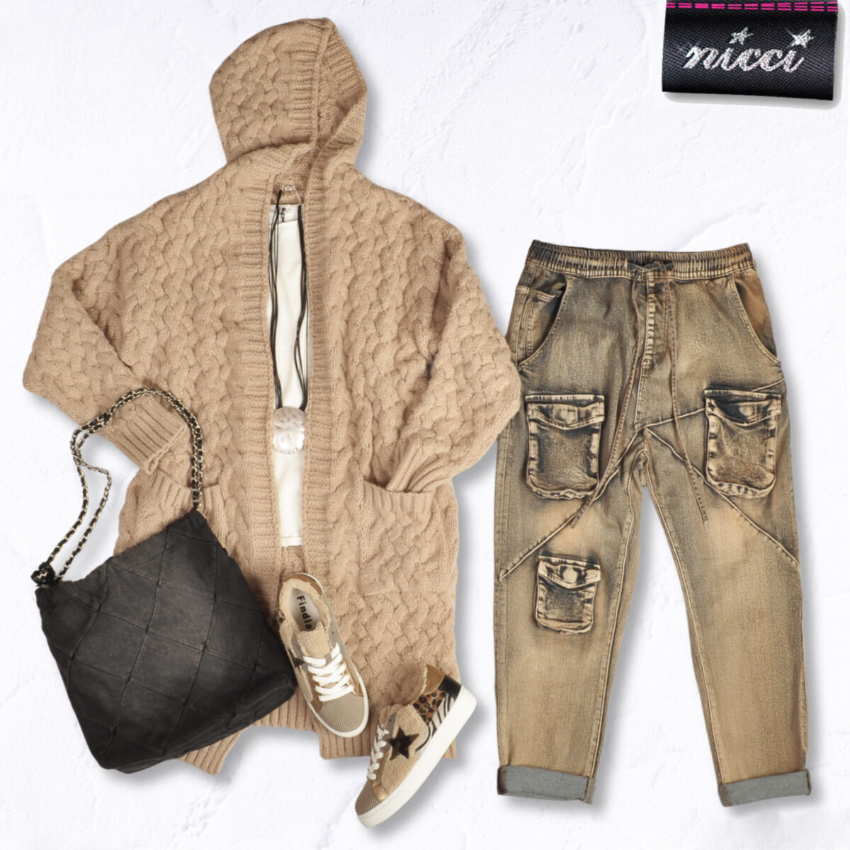 Washed cargo harem pants