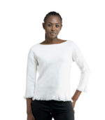 Fringed hem knit top