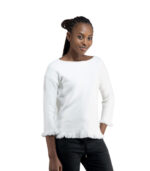 Fringed hem knit top