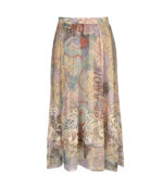Embroidered dragon botanical print skirt