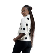 Polka dot batwing knit top