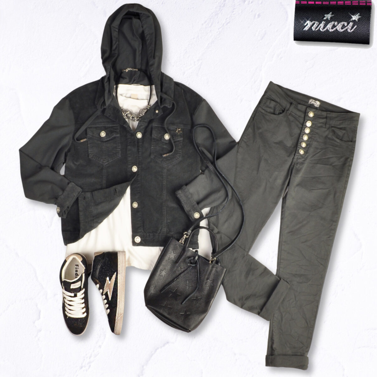 Star button corduroy jacket