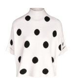 Polka dot batwing knit top