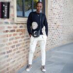 2-Textured long zip drawstring pants