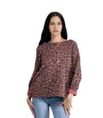 Animal print batwing sweatshirt