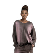 Hi-lo asymmetrical washed sweatshirt