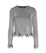 Torn ribbed knit top