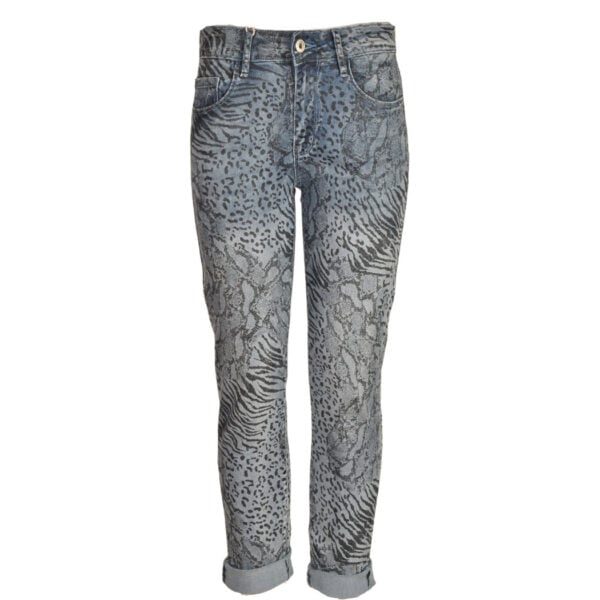 Animal print jeans