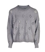 Pearly detail holey knit
