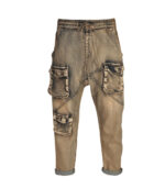 Washed cargo harem pants