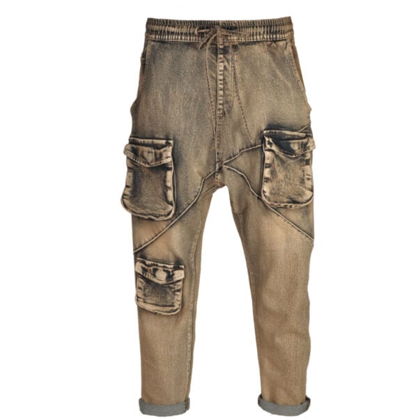 Washed cargo harem pants
