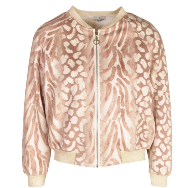 Animal print suede lurex bomber jacket