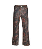 Animal flower print reversible flare pants