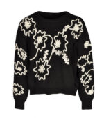 Embroidered cornelli floral knit top
