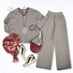 Blanket stitch top and pants set