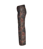 Animal flower print reversible flare pants