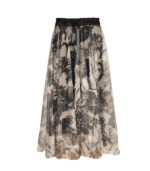Forest print mesh maxi skirt