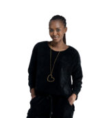 Hi-lo oversized chenille knit top