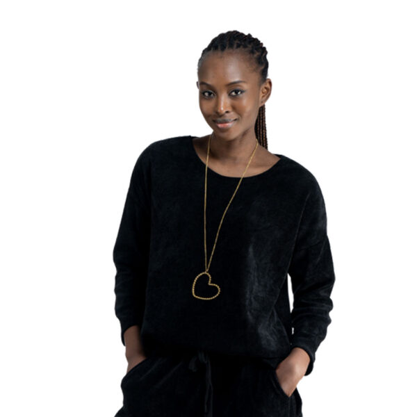 Hi-lo oversized chenille knit top