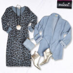 Leopard print oversized knit dress