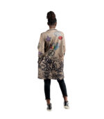 Graffiti peace love print suedette coat