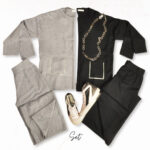 Diamante pocket top and pants set