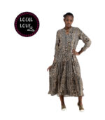 Nicci Shamwari Cybelle tiered animal print dress