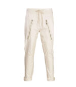 2-Textured long zip drawstring pants