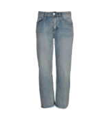 Raw-edge straight leg jeans