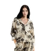 Hooded floral sweatshirt jacket