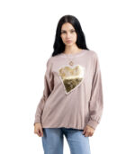 Gold foil heart sweatshirt