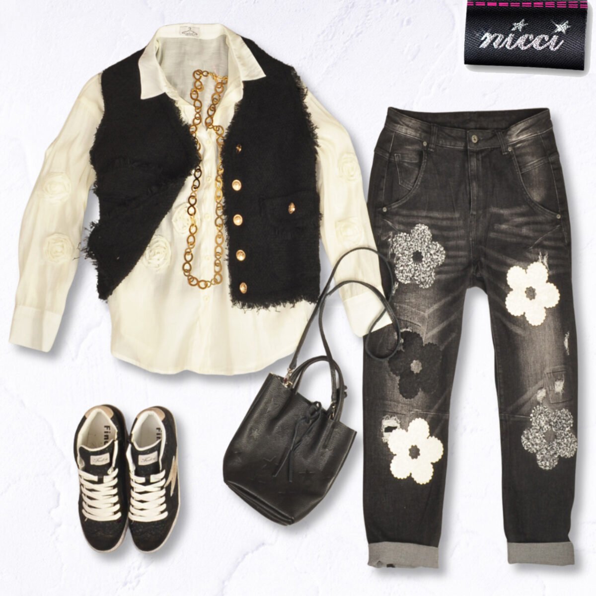 Gold button knit waistcoat